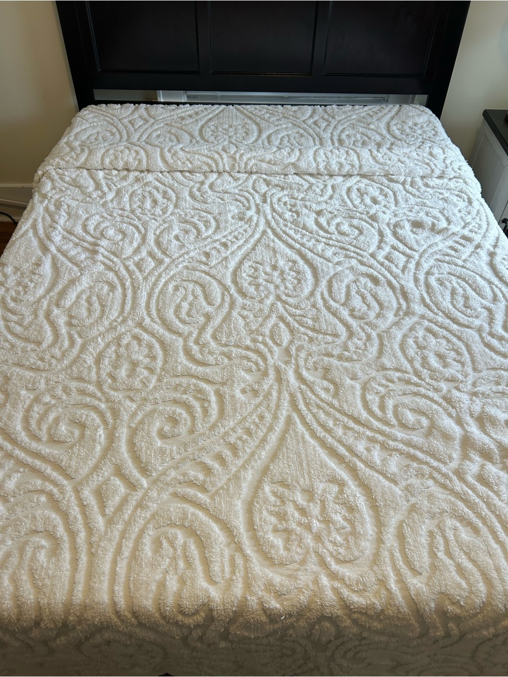Vintage cotton chenille bedspread Queen